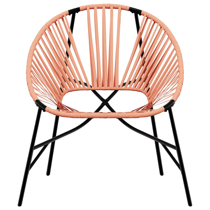 Scaun Ou de grădină Negru și Portocaliu Poly Rattan