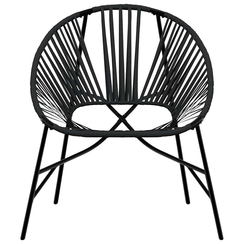 Set scaune de grădină 3 buc Poly Rattan negru