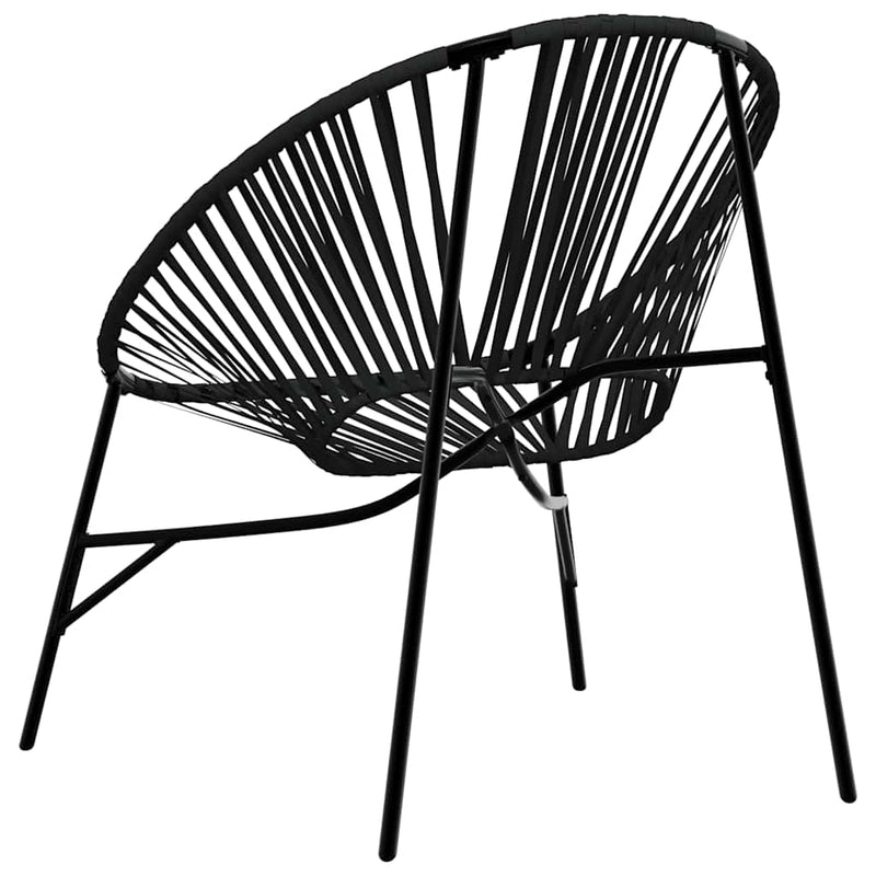 Set scaune de grădină 3 buc Poly Rattan negru
