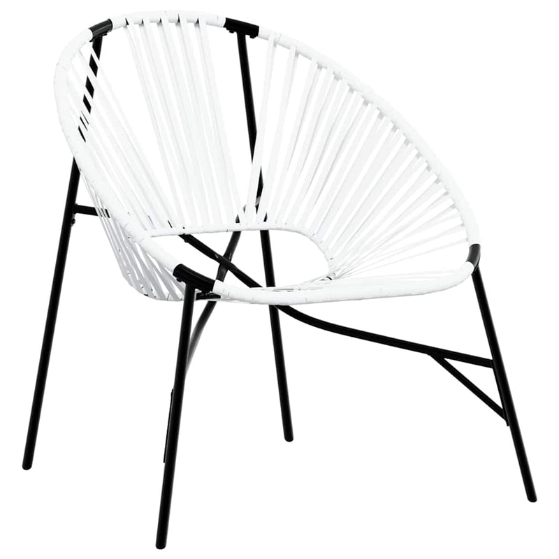 Set scaune de grădină 3 buc Poly Rattan alb și negru