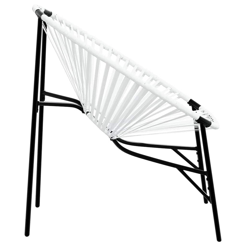 Set scaune de grădină 3 buc Poly Rattan alb și negru