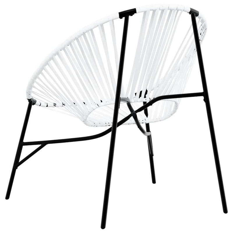 Set scaune de grădină 3 buc Poly Rattan alb și negru
