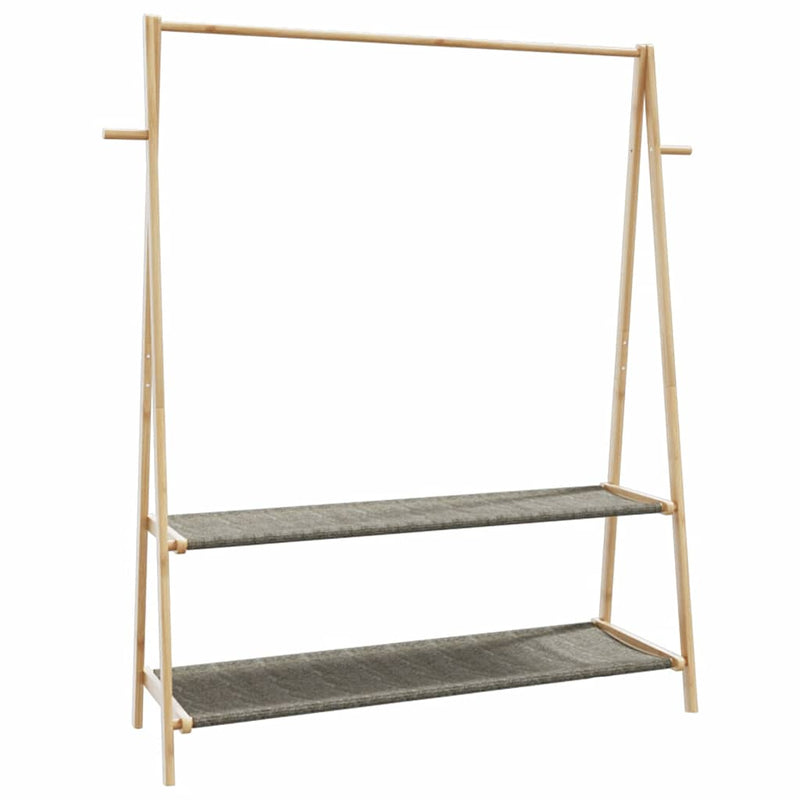 Cuier pentru haine cu rafturi, 132x45,5x150,5 cm, bambus
