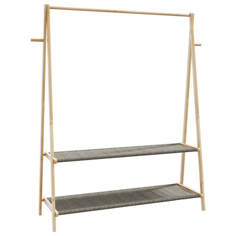Cuier pentru haine cu rafturi, 132x45,5x150,5 cm, bambus