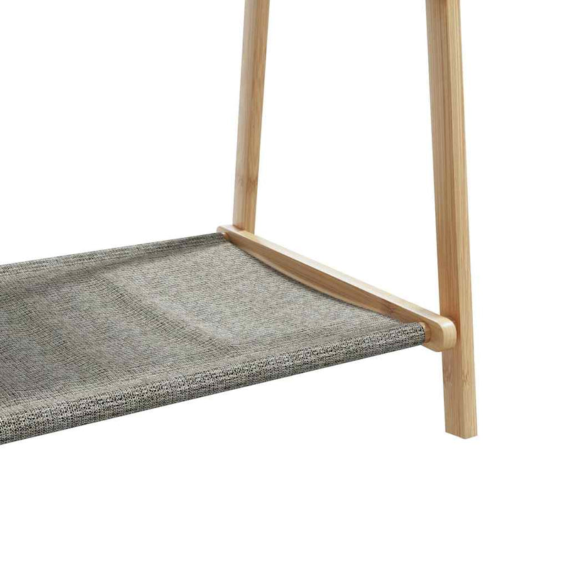 Cuier pentru haine cu rafturi, 132x45,5x150,5 cm, bambus