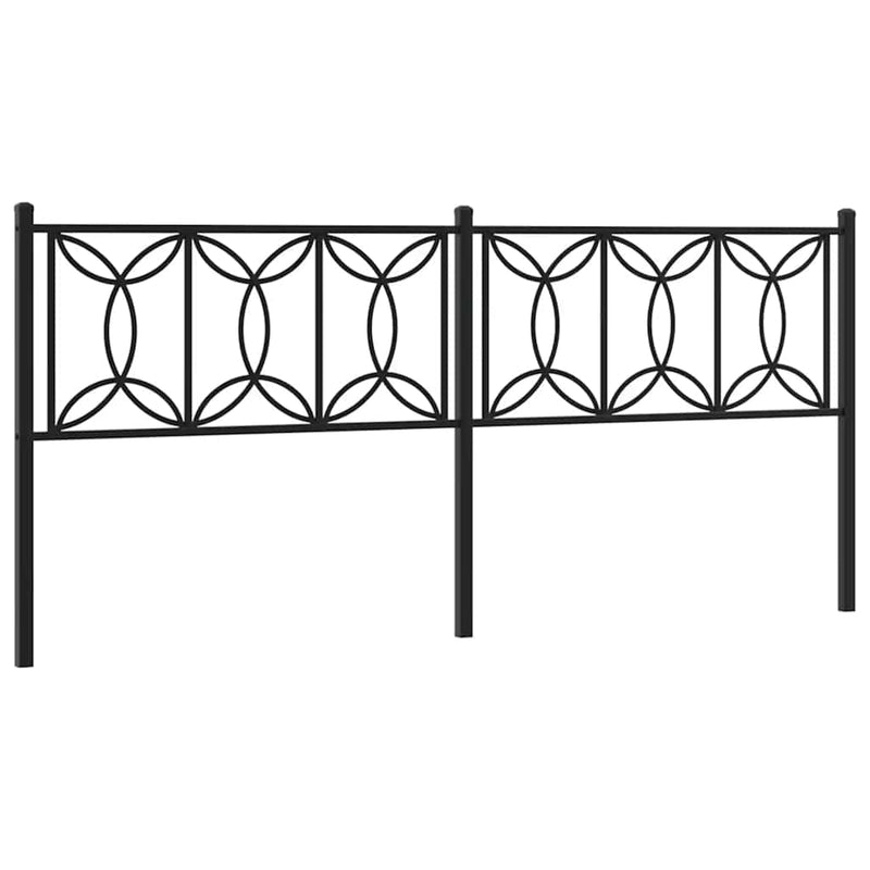 Tăblie de pat de schimb metalică, negru, 193 cm