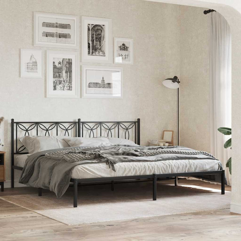 Tăblie de pat de schimb metalică, negru, 193 cm