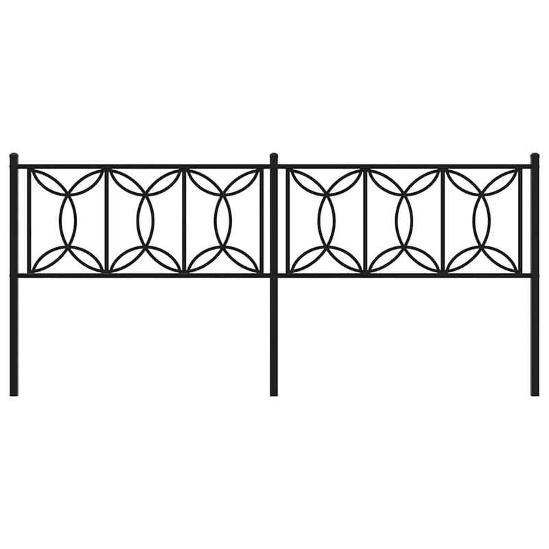 Tăblie de pat de schimb metalică, negru, 193 cm