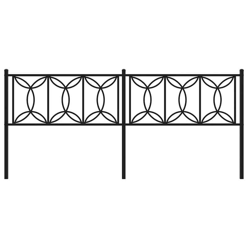 Tăblie de pat de schimb metalică, negru, 200 cm