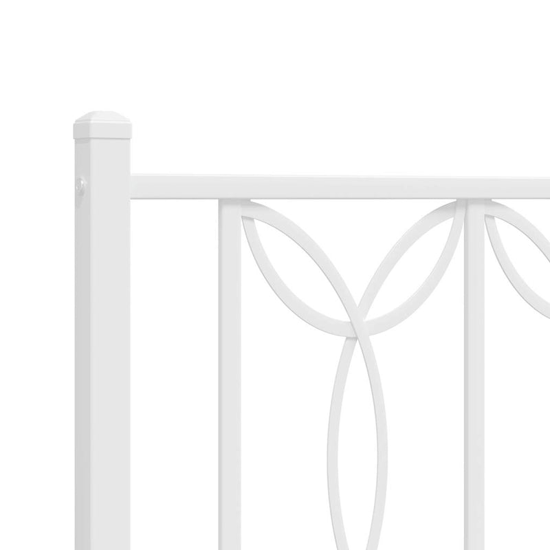 Tăblie de pat de schimb metalică, alb, 150 cm