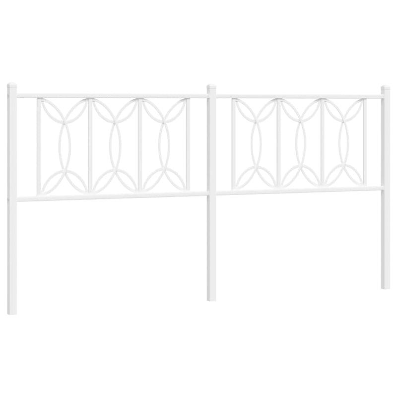 Tăblie de pat de schimb metalică, alb, 180 cm
