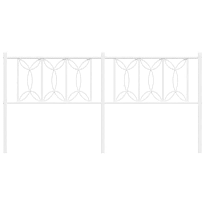 Tăblie de pat de schimb metalică, alb, 180 cm