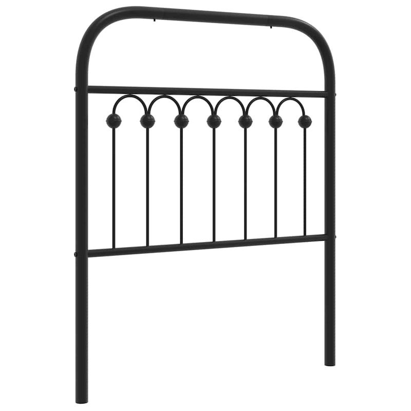 Tăblie de pat de schimb metalică, negru, 75 cm