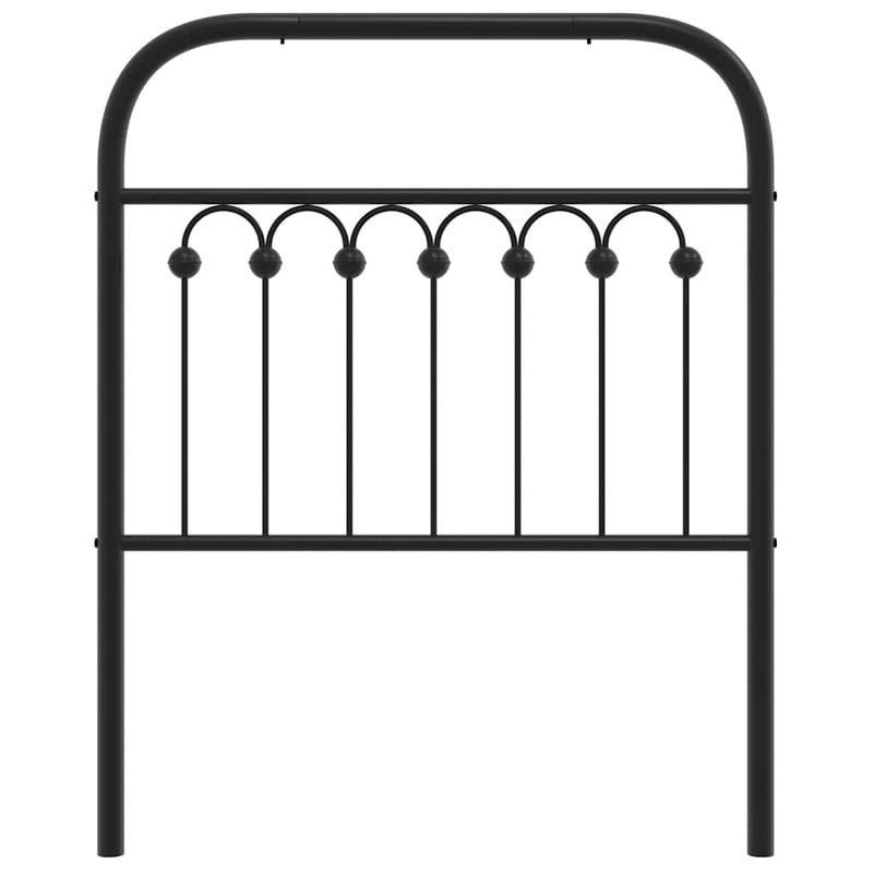 Tăblie de pat de schimb metalică, negru, 75 cm