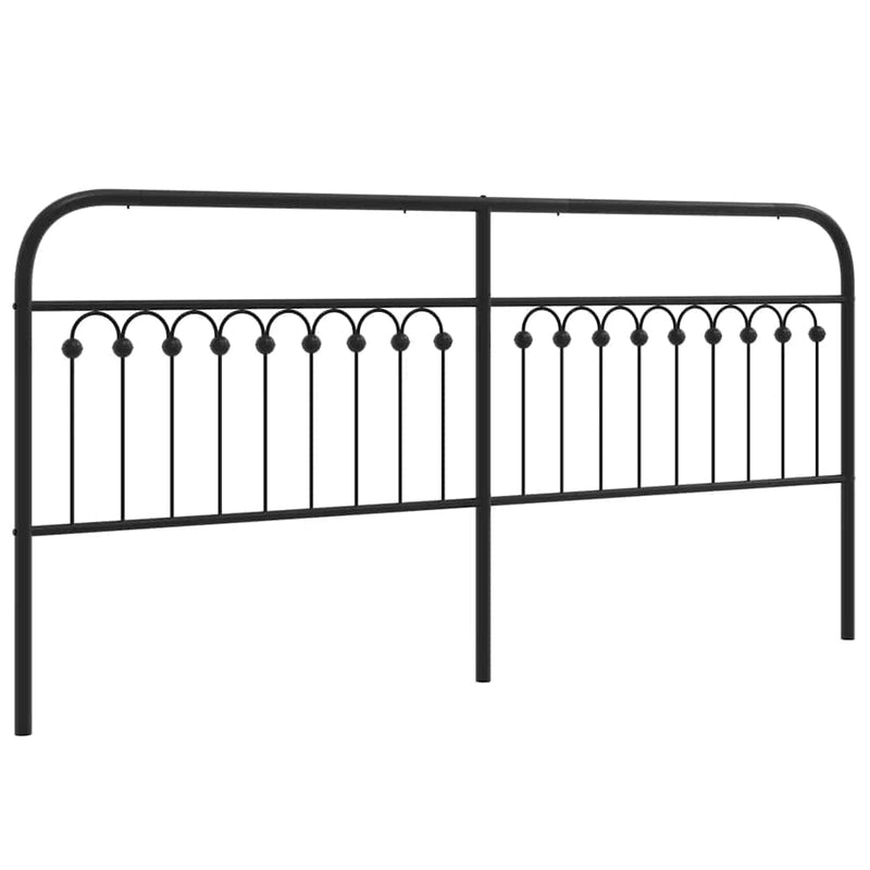 Tăblie de pat de schimb metalică, negru, 193 cm