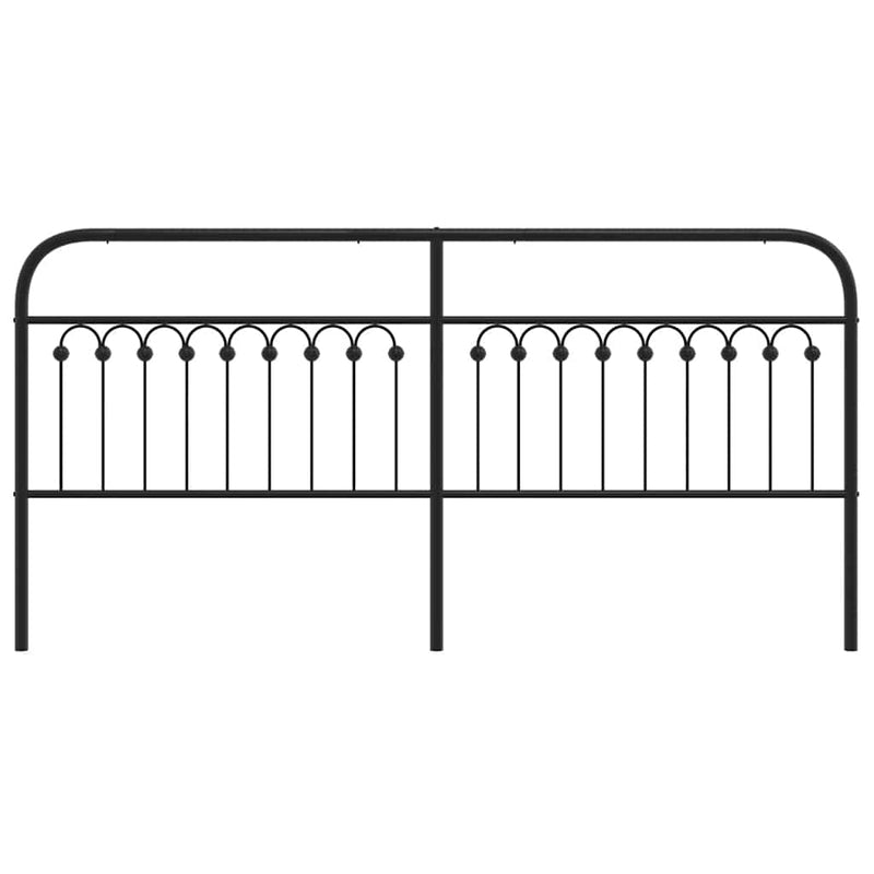 Tăblie de pat de schimb metalică, negru, 193 cm