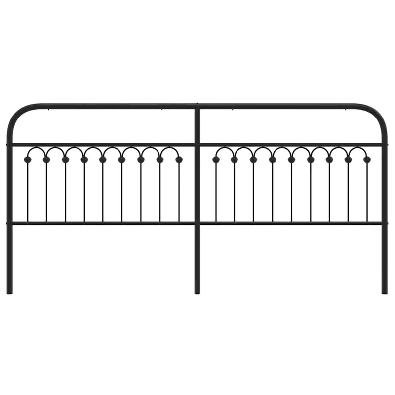 Tăblie de pat de schimb metalică, negru, 200 cm