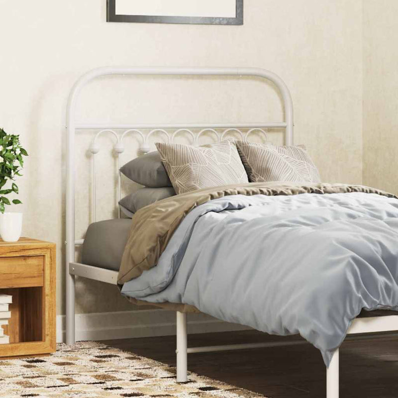 Tăblie de pat de schimb metalică, alb, 90 cm