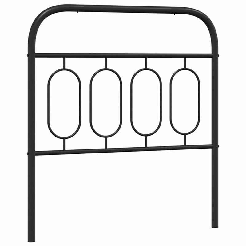 Tăblie de pat de schimb metalică, negru, 80 cm