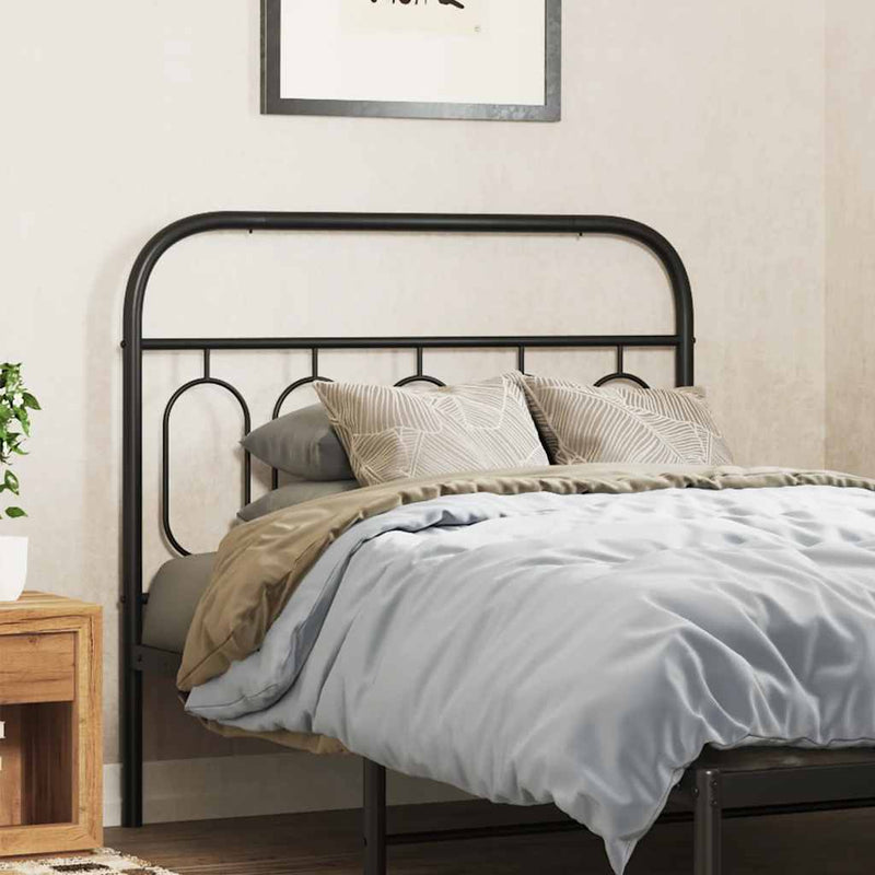 Tăblie de pat de schimb metalică, negru, 100 cm