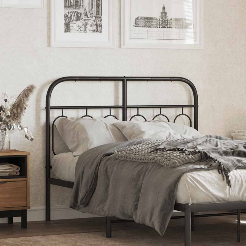 Tăblie de pat de schimb metalică, negru, 120 cm
