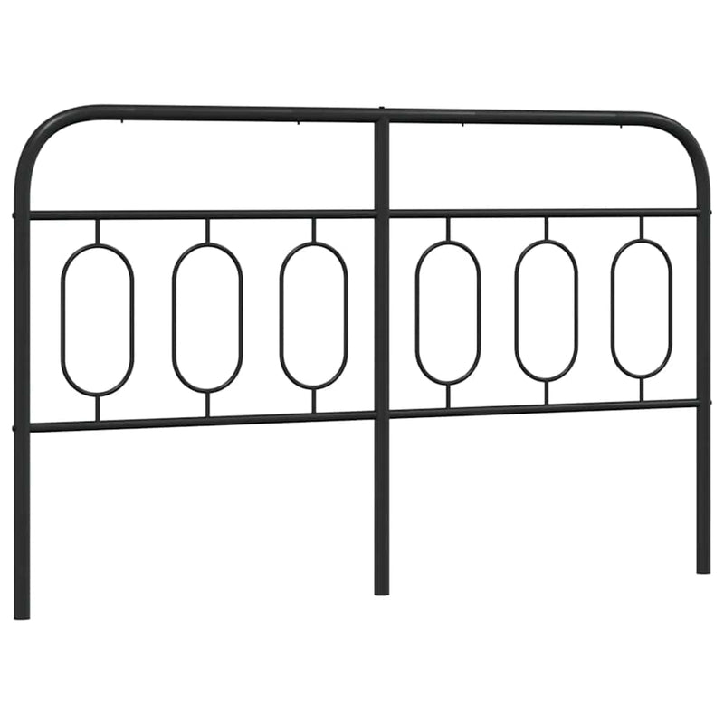 Tăblie de pat de schimb metalică, negru, 150 cm