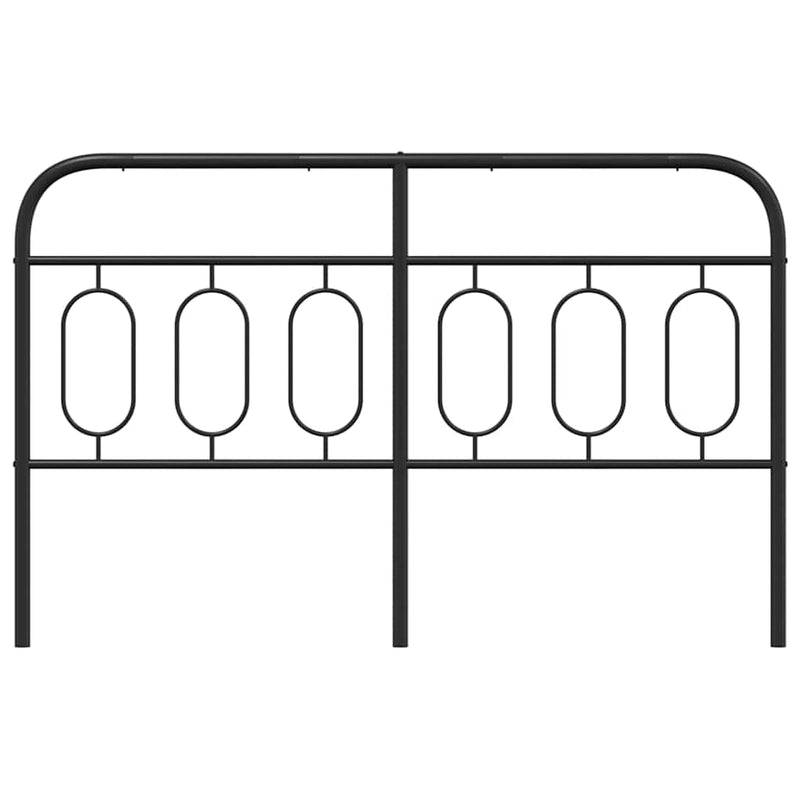 Tăblie de pat de schimb metalică, negru, 150 cm