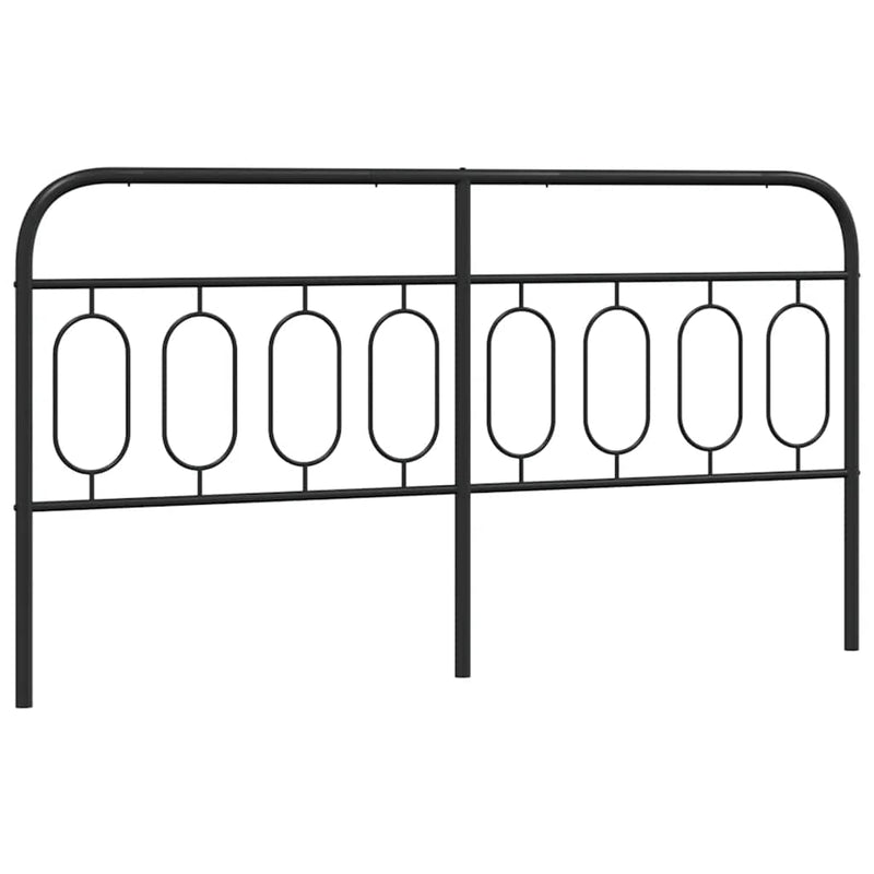 Tăblie de pat de schimb metalică, negru, 183 cm