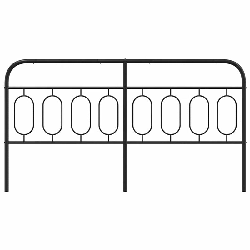 Tăblie de pat de schimb metalică, negru, 183 cm