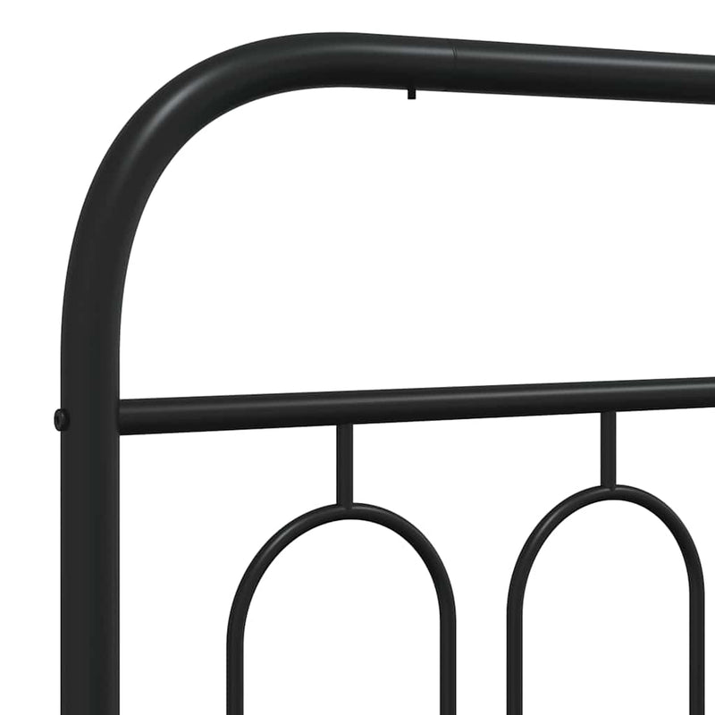 Tăblie de pat de schimb metalică, negru, 183 cm
