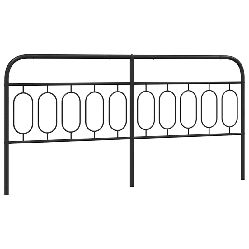 Tăblie de pat de schimb metalică, negru, 200 cm