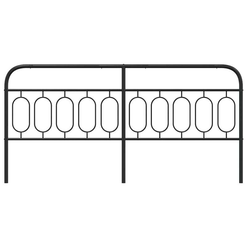 Tăblie de pat de schimb metalică, negru, 200 cm