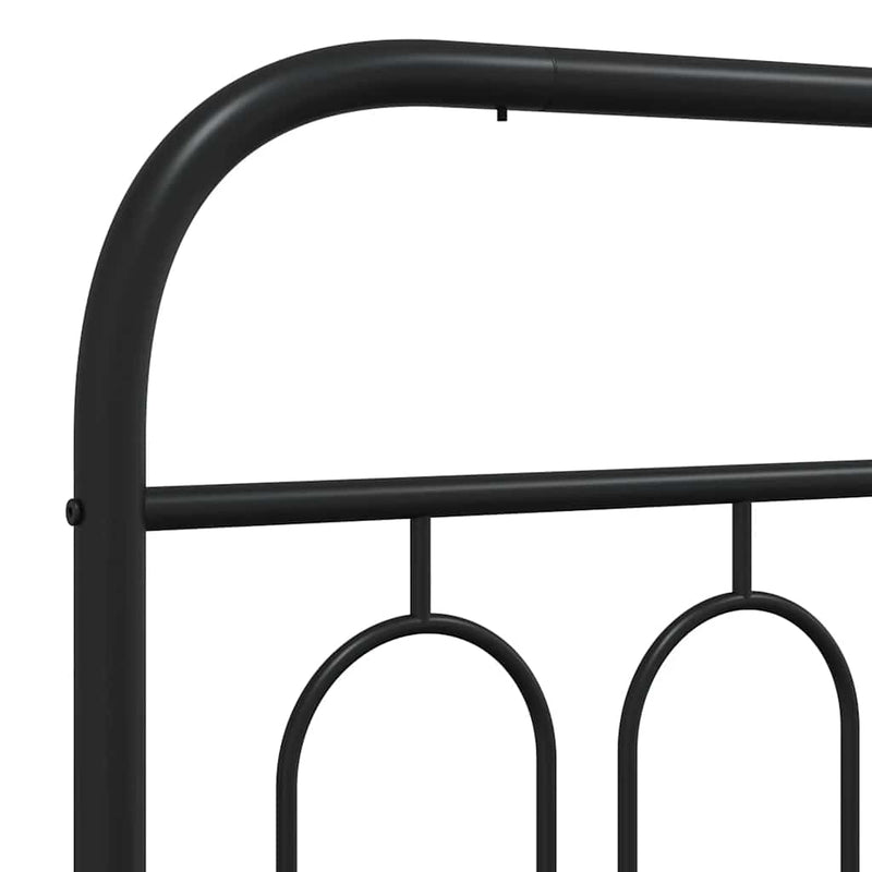 Tăblie de pat de schimb metalică, negru, 200 cm
