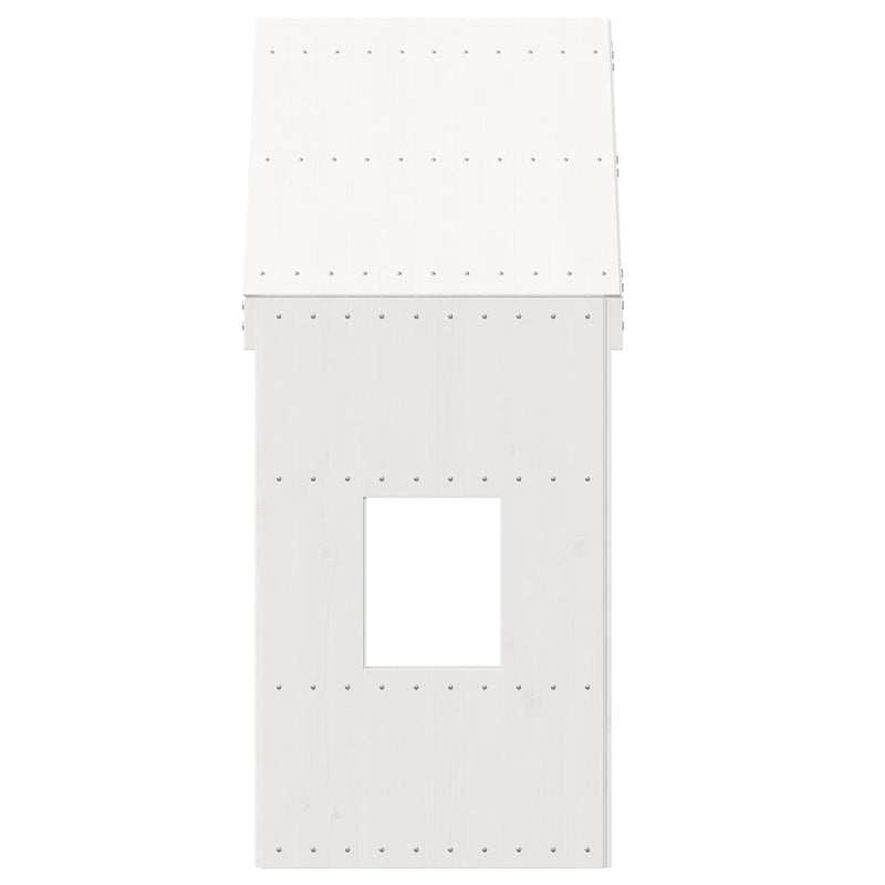 Acoperiș Pat Copii, alb, 60x99x139,5 cm Lemn Mass Pin