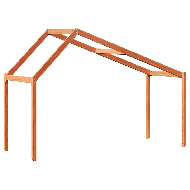 Acoperiș pat de copii, maro, 203x80,5x142 cm, lemn masiv pin