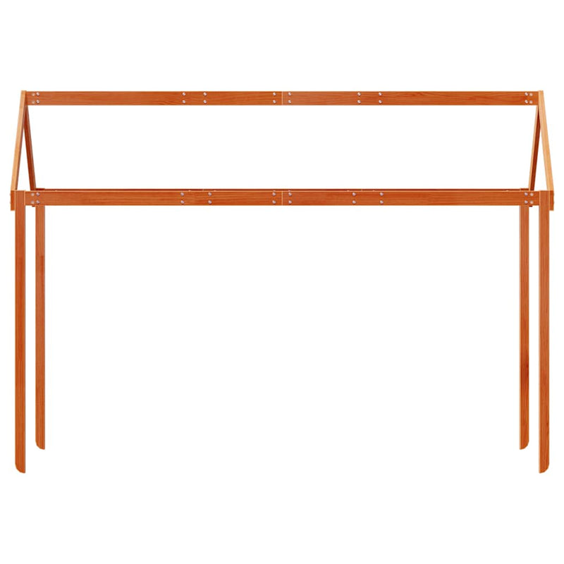 Acoperiș pat de copii, maro, 217x85,5x154 cm, lemn masiv pin