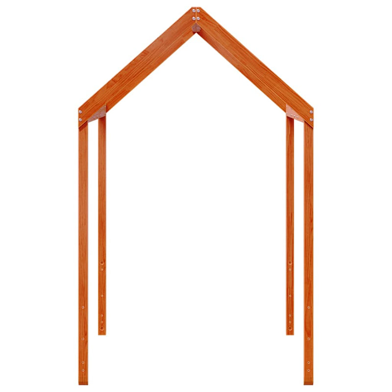 Acoperiș pat de copii, maro, 217x85,5x154 cm, lemn masiv pin