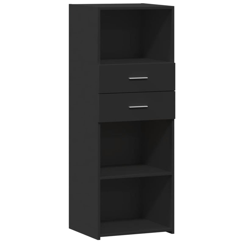 Dulap înalt, negru, 45x42,5x124 cm, lemn prelucrat