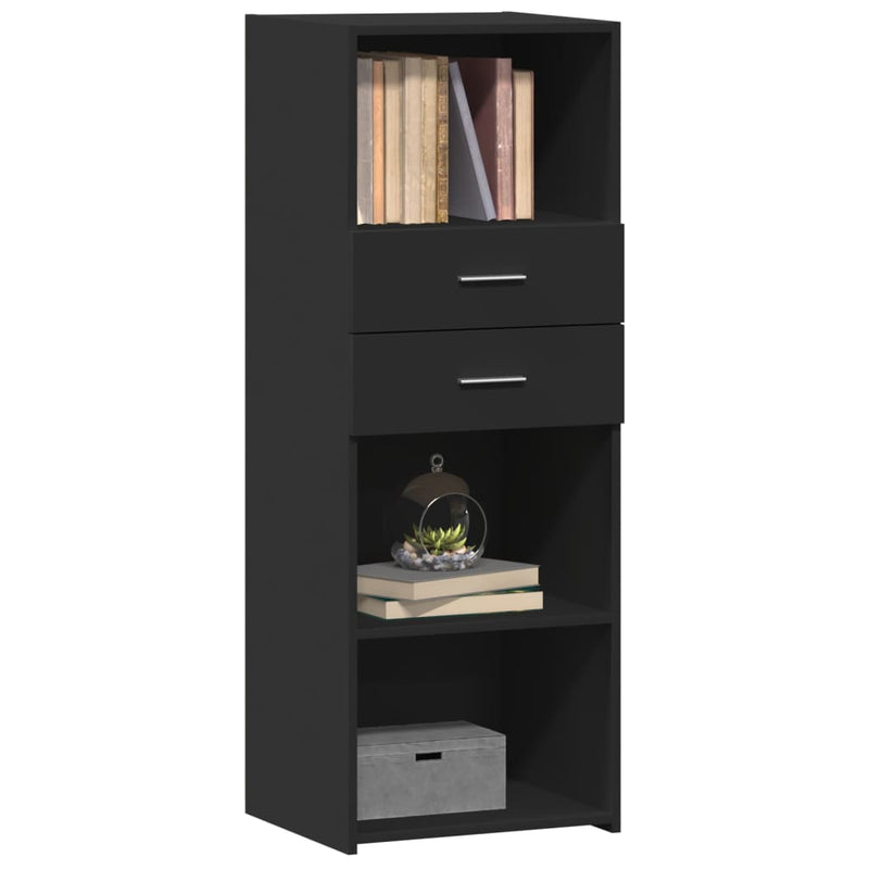 Dulap înalt, negru, 45x42,5x124 cm, lemn prelucrat