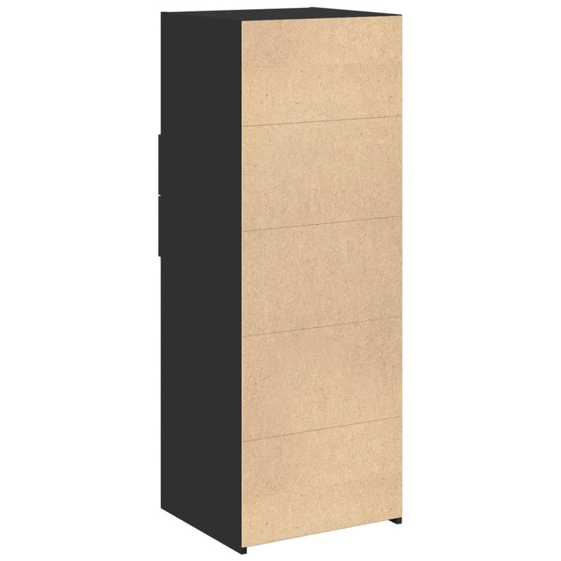 Dulap înalt, negru, 45x42,5x124 cm, lemn prelucrat