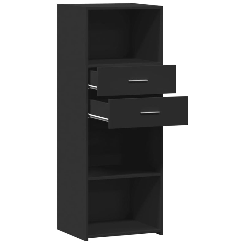 Dulap înalt, negru, 45x42,5x124 cm, lemn prelucrat