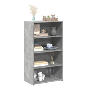 Dulap înalt, gri beton, 70x41x124 cm, lemn prelucrat