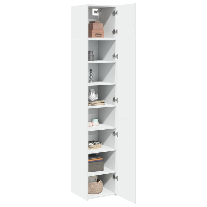 Dulap depozitare slim alb 40x42,5x225 cm lemn prelucrat