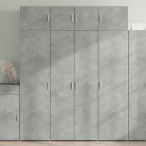 Dulap de depozitare, gri beton, 80x42,5x225 cm, lemn prelucrat