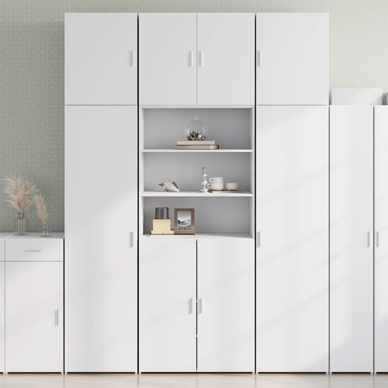 Dulap înalt, alb, 80x42,5x249 cm, lemn prelucrat