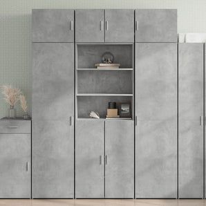 Dulap înalt, gri beton, 70x42,5x185 cm, lemn prelucrat