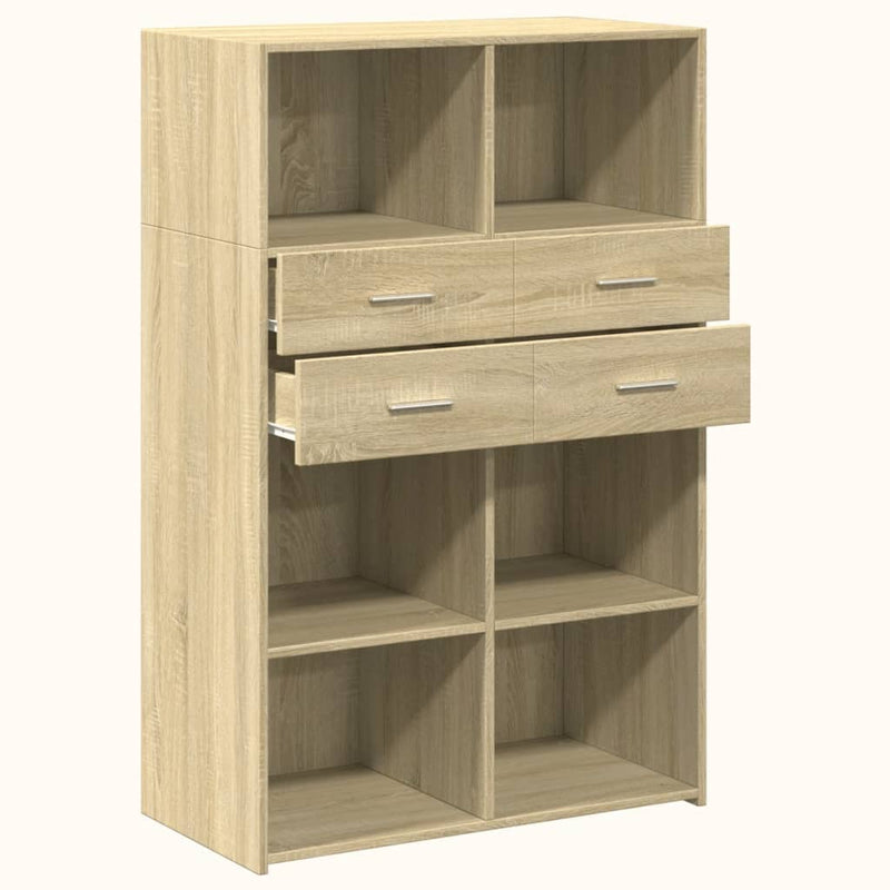 Dulap înalt, stejar sonoma, 80x42,5x124 cm, lemn prelucrat