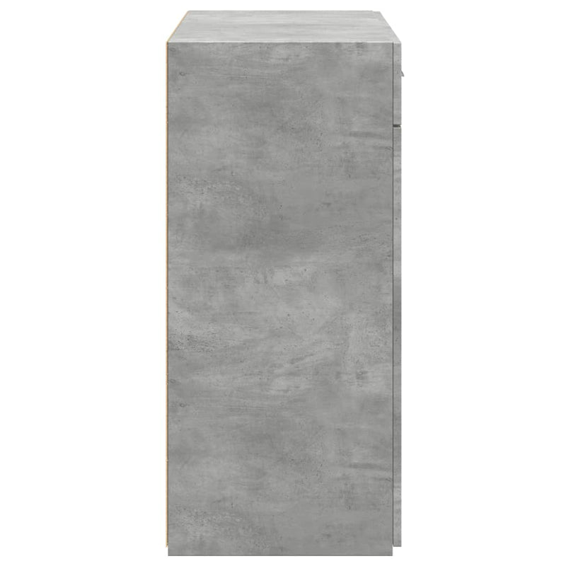 Dulap, gri beton, 80x42,5x93 cm, lemn prelucrat