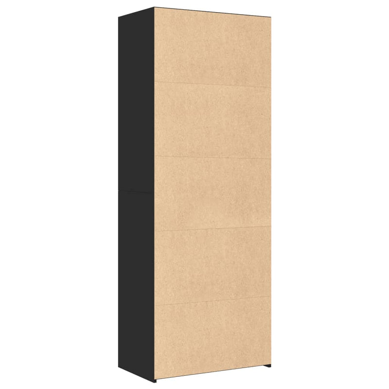Dulap înalt, negru, 70x41x185 cm, lemn prelucrat