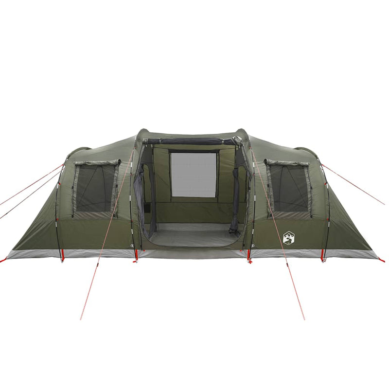 Cort camping tunel pentru 4 persoane verde măsliniu impermeabil